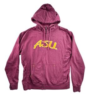 ASU Arizona State University Zip Up Hoodie Women XL Maroon Sun Devils Sweatshirt